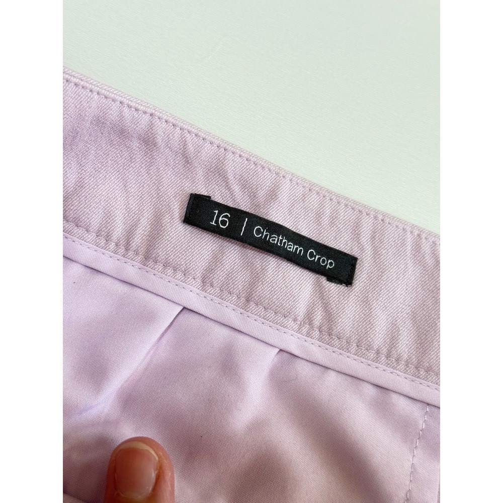 Talbots Chatham Crop Pants Womens 16 Lavender Purple Scallop Hem Side Zip ID245 - Picture 5 of 13